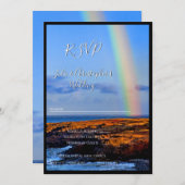 Invitation Arc en ciel d'amour et de bonheur, Mariage, RSVP (Devant / Derrière)