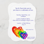 Invitation Arc-en-ciel de coeurs (Devant / Derrière)