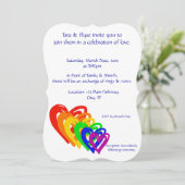 Invitation Arc-en-ciel de coeurs (Debout devant)