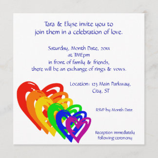 Invitation Arc-en-ciel de coeurs