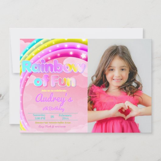 Invitation Arc-en-ciel de plaisir avec paysage image (Devant)