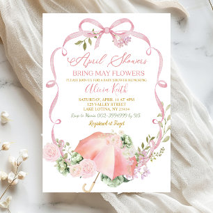 Invitation Arc-en-ciel de sauge rose Coquette Avril Pluie