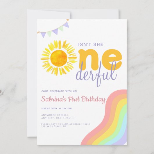 Invitation Arc-en-ciel de soleil n'est-elle pas magnifique pr (Devant)