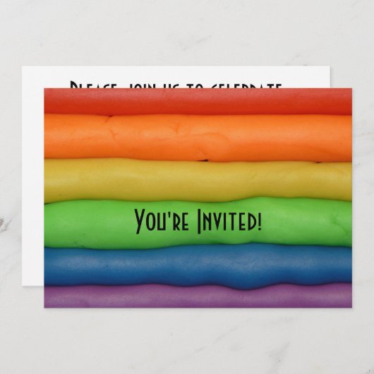 Invitation Arc en ciel de Squishy Dough (Devant / Derrière)