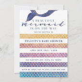 Invitation Arc-en-ciel + Échelles de sirène d'or et Baby show (Devant)