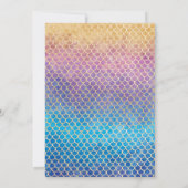 Invitation Arc-en-ciel + Échelles de sirène d'or et Baby show (Dos)