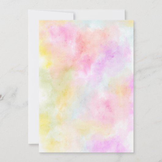 Invitation Arc-en-ciel en or parties scintillant pastel une p (Dos)