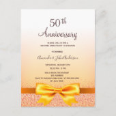 Invitation arc-en-ciel en or pour 50 ans de mariag (Devant)