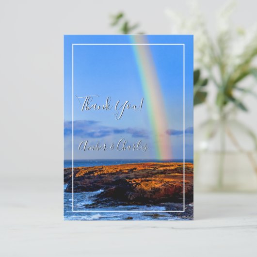 Invitation Arc en ciel, Espoir & Bonheur, Merci Mariage (Debout devant)