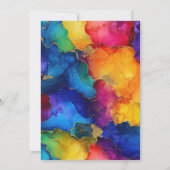 Invitation Arc-en-ciel et Parties scintillant d'or Encre d'al (Dos)