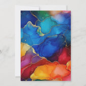 Invitation Arc-en-ciel et Parties scintillant d'or Encre d'al (Dos)