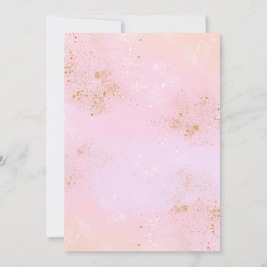 Invitation Arc-en-ciel et voir une fille rose pastel or (Dos)