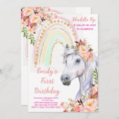 Invitation arc-en-ciel, fête d'anniversaire du che (Devant / Derrière)