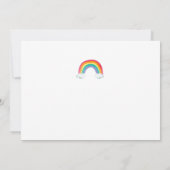 Invitation Arc-en-ciel Fête des nuages Aquarelle fille (Dos)