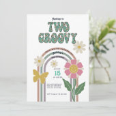 Invitation Arc-en-ciel Groovy | 2e anniversaire (Debout devant)