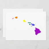 Invitation Arc-en-ciel hawaïen (Devant / Derrière)