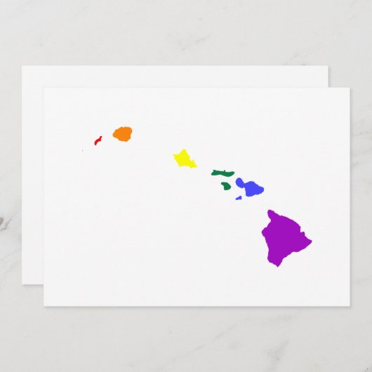 Invitation Arc-en-ciel hawaïen (Devant / Derrière)