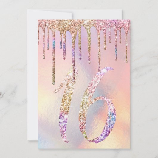 Invitation Arc-en-ciel Holographique Parties scintillant gout (Dos)