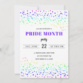Invitation arc-en-ciel le mois gay parade fun confetti modern (Devant)