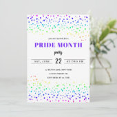 Invitation arc-en-ciel le mois gay parade fun confetti modern (Debout devant)