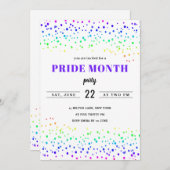 Invitation arc-en-ciel le mois gay parade fun confetti modern (Devant / Derrière)
