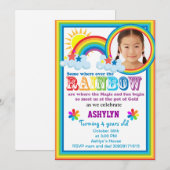 Invitation Arc en ciel l'invitation photo de votre enfant (Devant / Derrière)