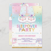 Invitation Arc-en-ciel Llama Sleepover Anniversaire Pajama (Devant / Derrière)