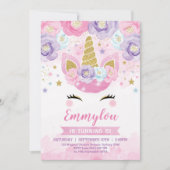 Invitation Arc-en-ciel magique de pourpre de rose de fête (Devant)