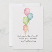 Invitation Arc-en-ciel magique et papillons - fête d'annivers (Dos)