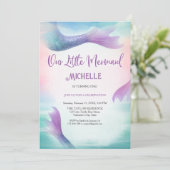 Invitation Arc en ciel magique Notre petite sirène sous la me (Debout devant)