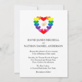 Invitation Arc-en-ciel Mariage anneaux Mariage gay (Devant)