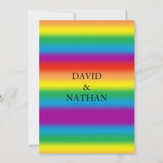 Invitation Arc-en-ciel Mariage anneaux Mariage gay (Dos)