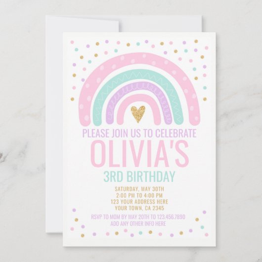 Invitation Arc-en-ciel Moderne (Devant)