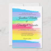 Invitation Arc-en-ciel moderne gai gai gai Mariage (Devant)