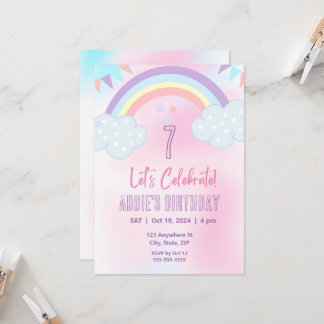Invitation Arc-en-ciel Pastel