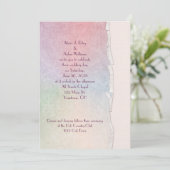 Invitation arc-en-ciel pastel mariage bord déchiré (Debout devant)