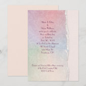 Invitation arc-en-ciel pastel mariage bord déchiré (Devant / Derrière)