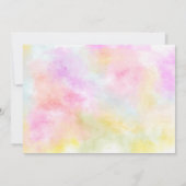 Invitation Arc-en-ciel pastel parties scintillant or 3 photos (Dos)