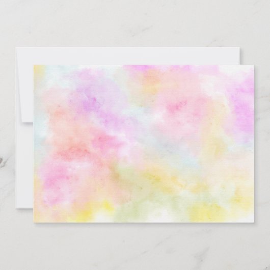 Invitation Arc-en-ciel pastel parties scintillant or 3 photos (Dos)