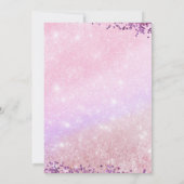 Invitation Arc-en-ciel Pastel Rose Paillettes Strass 67 Saint (Dos)