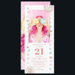 Invitation Arc en ciel rose 21e fête d'anniversaire de la pho<br><div class="desc">Pink Rainbow 21st Twenty One Modern Photo Anniversaire Invitations dispose d'une invitation unique girly de fête de vingt-et-unième anniversaire. Parfait pour la famille et les amis invitations à votre fête. Téléchargez et envoyez-les à vos invités ou faites-les imprimer par la poste ou les deux. Mignonne, moderne et tendance avec texte...</div>