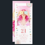 Invitation Arc en ciel rose 21e fête d'anniversaire de la pho<br><div class="desc">Pink Rainbow 21st Twenty One Modern Photo Anniversaire Invitations dispose d'une invitation unique girly de fête de vingt-et-unième anniversaire. Parfait pour la famille et les amis invitations à votre fête. Téléchargez et envoyez-les à vos invités ou faites-les imprimer par la poste ou les deux. Mignonne, moderne et tendance avec texte...</div>