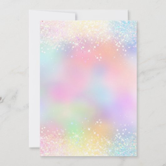 Invitation Arc-en-ciel rose 5e anniversaire (Dos)