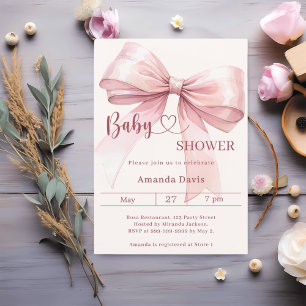 Invitation Arc en ciel rose beige crème fille élégante Baby S
