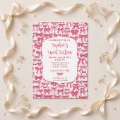 Invitation Arc-en-ciel Rose Coquette