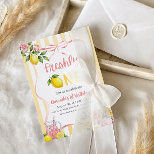 Invitation Arc-en-ciel Rose Jaune Citron Frais Premier Annive