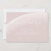 Invitation Arc en ciel rose moderne et étoiles Baby shower bl (Devant)
