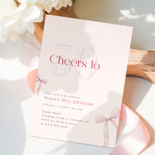Invitation Arc-en-ciel Rose pour les Trente Ans