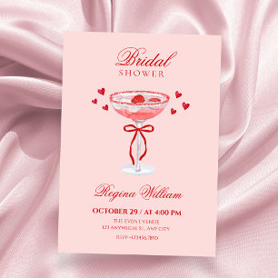 Invitation Arc-en-ciel rose rouge ruban cocktail enterrement