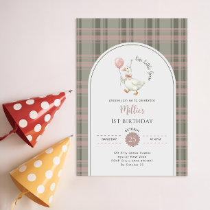 Invitation Arc-en-ciel Rose Une petite oie Fête d'anniversair